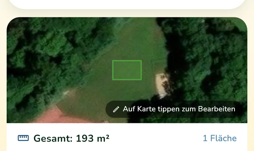 Eingezeichnete Rasenfläche in der App What a Green Lawn für einen Garten in München
