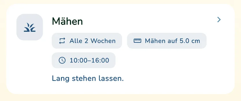 Mähkarte im Kalender der App What a Green Lawn für einen Rasen in München im November