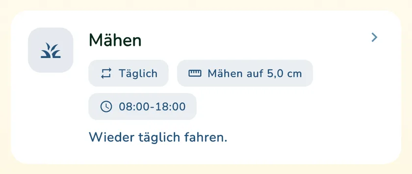 Mähkarte für einen Mähroboter im Kalender der App What a Green Lawn für einen Rasen in München