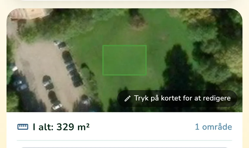 Opmålt plæne i appen What a Green Lawn for en plæne i Aarhus