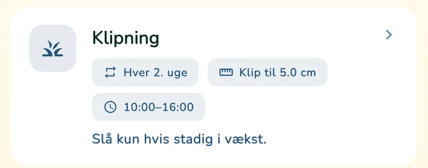 Klippekortet i kalenderen i What a Green Lawn for en plæne i Aarhus i oktober