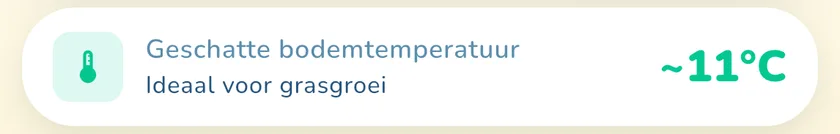 Geschatte bodemtemperatuur in de app What a Green Lawn voor een gazon in Utrecht