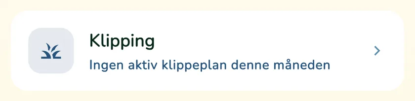 Klippekortet i kalenderen i appen What a Green Lawn for en plen i Oslo i oktober